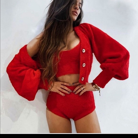 For Love And Lemons Sweaters - 🍋For Love and Lemons Red Cardigan